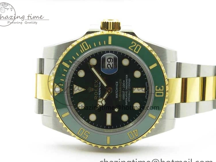 0115 Submariner 116613 LV VRF Best Edition YG Wrapped Bezel Green Dial on SS YG Bracelet A2836 MAX Version Compact 2920
